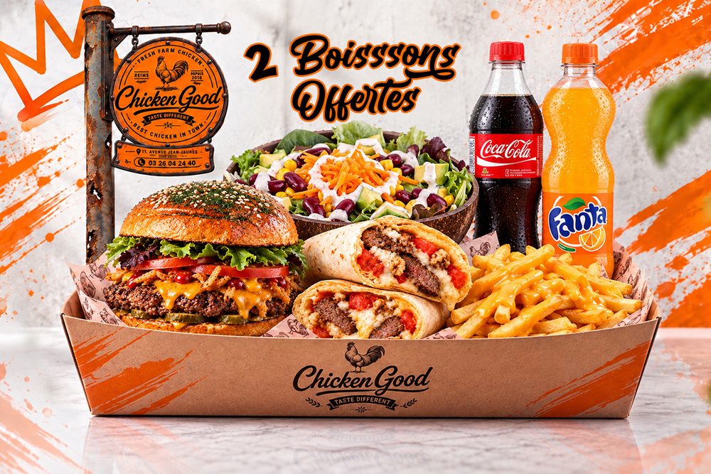 👥 Menu Duo · 🎁 2 boissons offertes